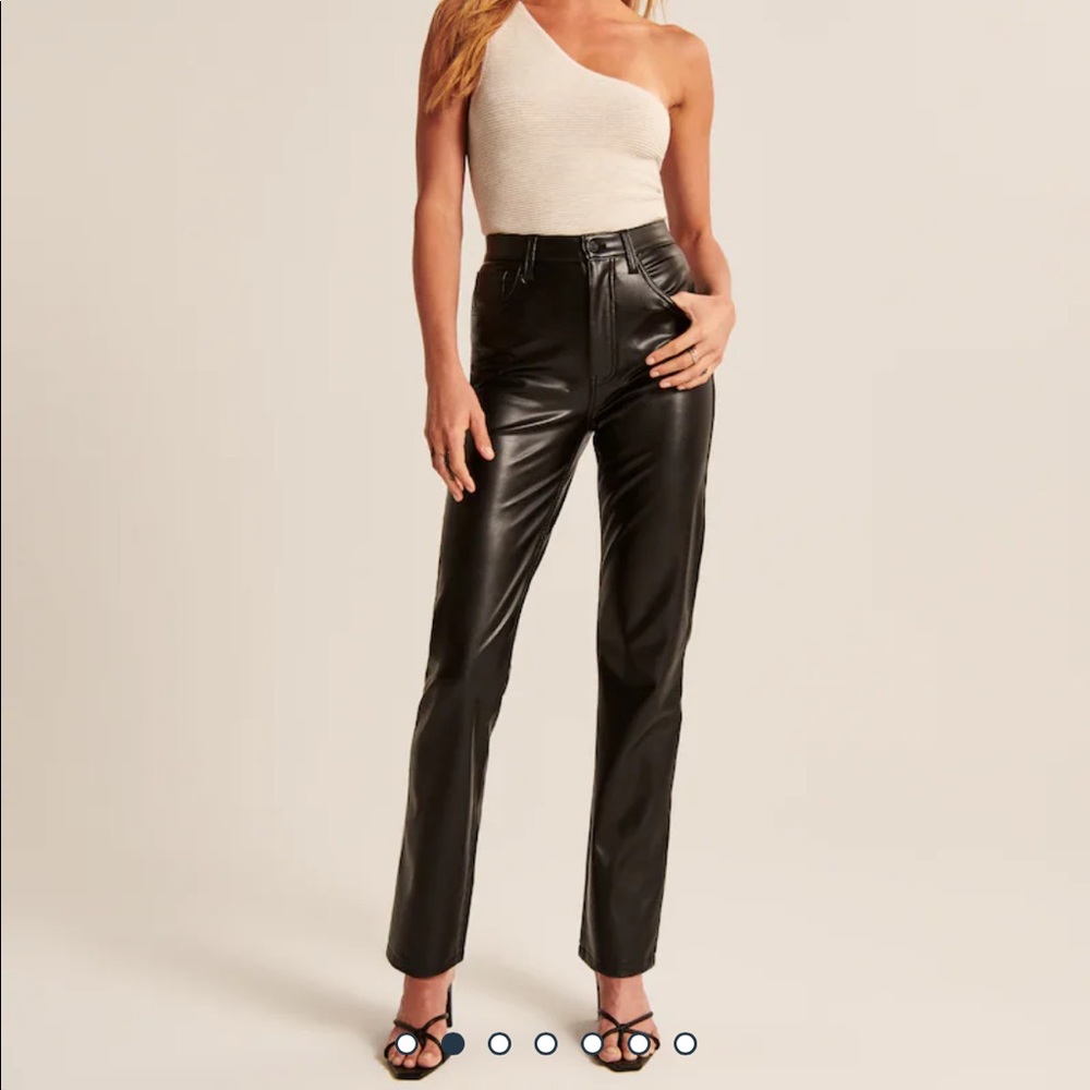 Abercrombie Vegan Leather 90s Straight Leg Pants: 8/29 XS Curve Love